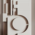 Modern Geometric Wall Decor With Circular 3D Patterns And White Brown Gold Tones 3d model