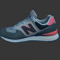 Gray And Pink Sneakers With Red Accents White Sole And Reflection Effect