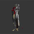 Three Futuristic Humanoid Characters in Stylish Armor With Varied Designs And Color Accents
