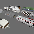 Various Car Models Including Camper Vans Trailers And Different Design Styles 3d model