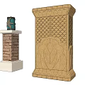 New Chinese Style Column Head Column Pier Decoration Column Head Lamp Lighter Ruler Knife 3d model