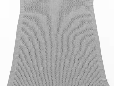 Gray Square Carpet With Woven Texture For Modern Living Room Decor 3d model