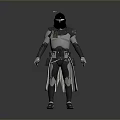 Sci Fi Warrior Character With Tactical Armor Helmet And Sword Design