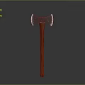 Traditional Metal Headed Axe with Dark Wooden Handle Double Bladed Design for Historical Use