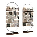 Bookshelf Storage Rack Decorative Wall Shelf Book Ornaments 3d model