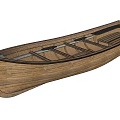 Traditional Wooden Boat With Natural Wood Planks Internal Seats And Handcrafted Design