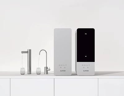 Modern Kitchen Appliances With Faucet Water Dispensers And ELPAS White Black Design 3d model