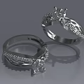 Elegant Silver Rings With Sparkling Diamonds For Luxury Jewelry Collection