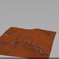 Red Textured Terrain Model With Irregular Surface Patterns And Color Variations 3d model