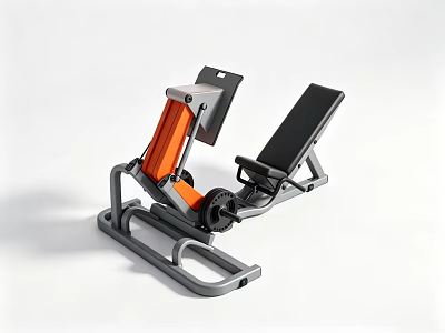 Professional Leg Press Exercise Equipment With Black Orange Frame And Adjustable Seat 3d model