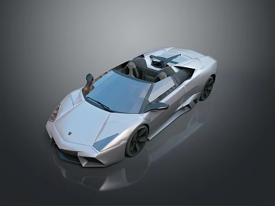 Silver Modern Convertible Sports Car With Open Top And Sleek Exterior Design 3d model