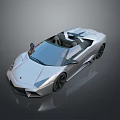 Silver Modern Convertible Sports Car With Open Top And Sleek Exterior Design