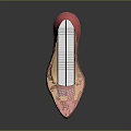 Pink Perforated High Heel Shoes With Stiletto Heel And Striped Sole