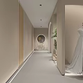 Elegant Modern Clothing Store With White Dresses And Greenery Interior Design