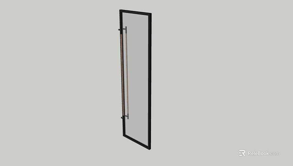 Modern Metal Handle For Glass Door With Black Frame And Smooth Surface 3d model 