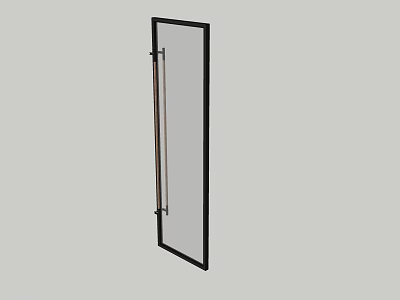 Modern Metal Handle For Glass Door With Black Frame And Smooth Surface 3d model