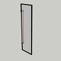 Modern Metal Handle For Glass Door With Black Frame And Smooth Surface