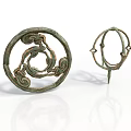 Artistic Ancient Bronze Circular Sculptures With Intricate Spiral And Ring Patterns