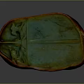 Handcrafted Wood Stone Inkstone With Intricate Carvings And Unique Green Red Surface Design