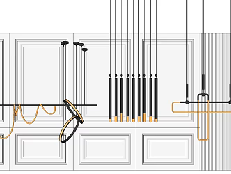 Modern Chandelier Simple Chandelier Combination 3d model