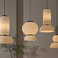 Modern Minimalist Pendant Lights With Fabric Shades For Indoor Warm Lighting Decor