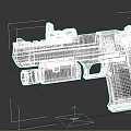 Modern Black Tactical Pistol Design with Mounted Scope and Tactical Light 3d model