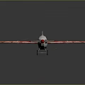 Red and White Biplane Model with Decorative Wings and Tail Details