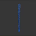 Ancient Vertical Wooden Carving With Totem Like Figure And Detailed Texture