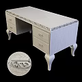 Classic White Wooden Chest of Drawers With Carved Detailing And Ornate Edges