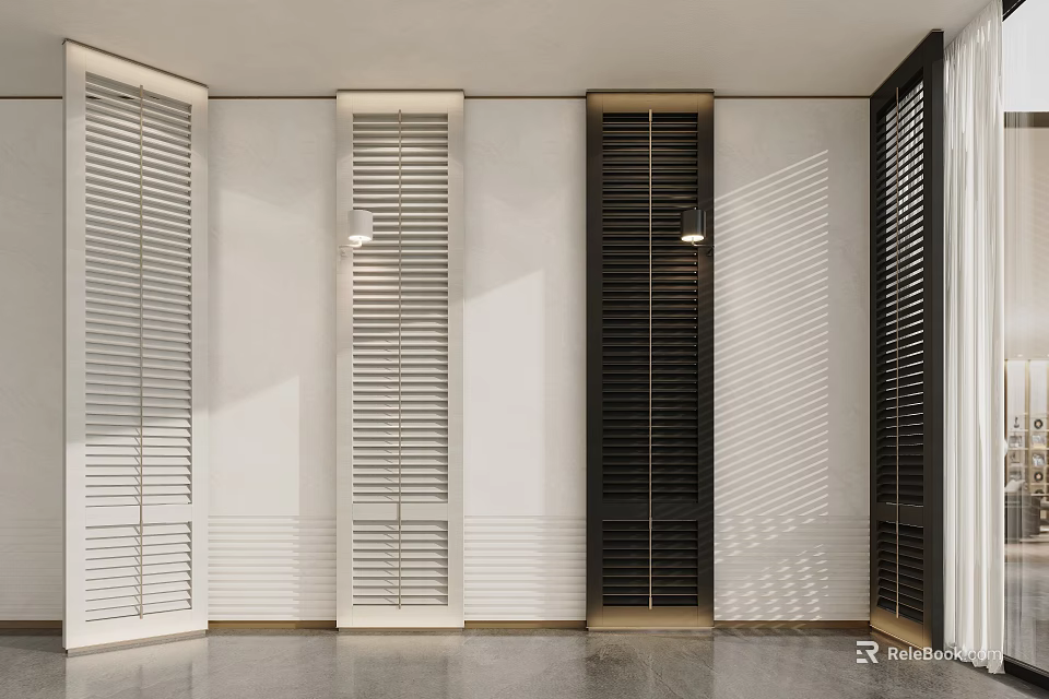 Modern Interior With White And Black Screens 3d model