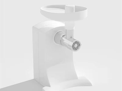 White Electric Meat Grinder Kitchen Appliance For Home Use With Modern Design 3d model