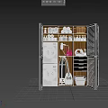 Organized Modern Laundry Room Storage With Washing Machines Vacuum Cleaner And Supplies
