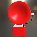 Red Security Alarm Bell With Pull to Alarm Mechanism and Box