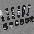 Outdoor Lights with Various Designs Columnar Square Round Shapes and Illuminated Black White Colors