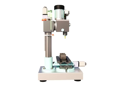 Small Industrial Drilling Machine with Vertical Column Motorized Worktable and Precision Drilling Mechanism 3d model