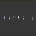 Small Human Characters Riding Bicycles Carrying Bags And Walking On Gray Background With Reflections