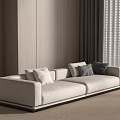 Modern Minimalist Sofa Combination Sofa Coffee Table Module Iron Leisure Chair 3d model