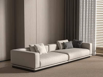 Modern Minimalist Sofa Combination Sofa Coffee Table Module Iron Leisure Chair 3d model