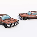 Two Rusty Old Classic Cars With Weathered Exterior And Vintage Design