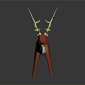 Low Poly Red Deer Character with Golden Antlers in Modern Minimal 3D Design