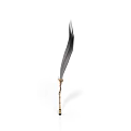 Elegant Black Feather Quill Pen With Golden Handle For Writing