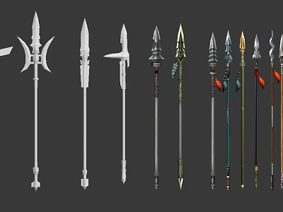 Modern weapons all kinds of game props lance spear 3d model