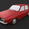 Red Vintage Sedan Car With Classic Body Design And Silver Wheels