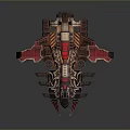 Sci Fi Winged Spaceship Model With Red Black Color And Detailed Mechanical Structure 3d model