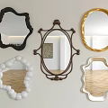Various Designed Decorative Wall Mirrors With Gold Black White Brown Frames And Unique Shapes