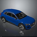 Blue Audi SUV Exterior Design With Glossy Finish And Alloy Wheels