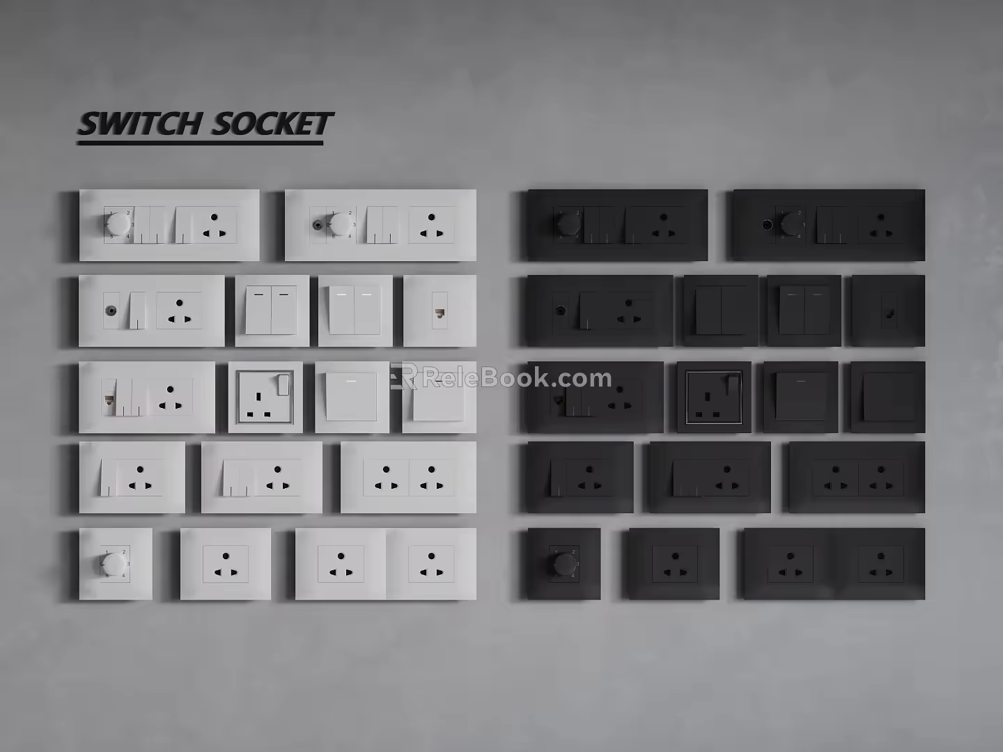 Modern switch socket 3d model