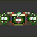 Vibrant Display Structure Composed Of Colorful Cubes With Super Bowl Logo And Bright Tones