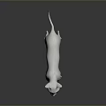 White Cat 3D Rendered Standing On Black Background With Open Mouth And Ears Up