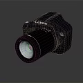 Canon Digital Camera With High Quality Lens And Modern Black Design Features 3d model